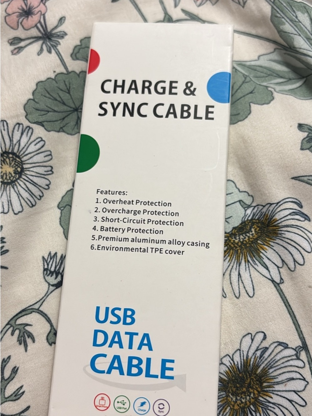 USB Data Charge & Sync Cable - White